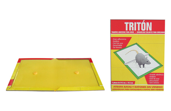 Trampa adhesiva ratas triton 24,5x18,5 cm 2 unidades