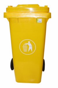 CONTENEDOR BASURA CON RUEDAMARILLO-240 L