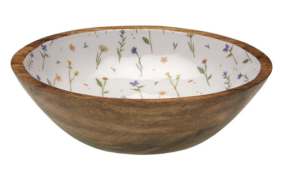 ENSALADERA MADERA ESMALTADé 24 X 7 CM