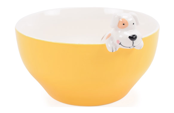 Bol ceramica perro amarillo...