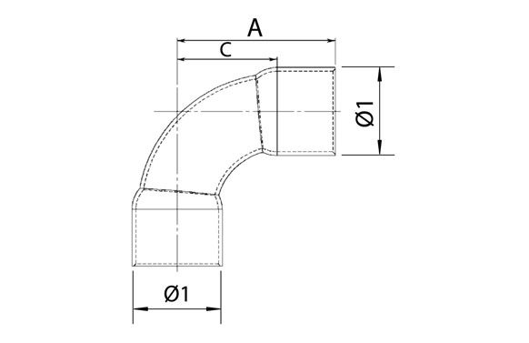 Curva cobre 90. h-h 5002a ø... 2