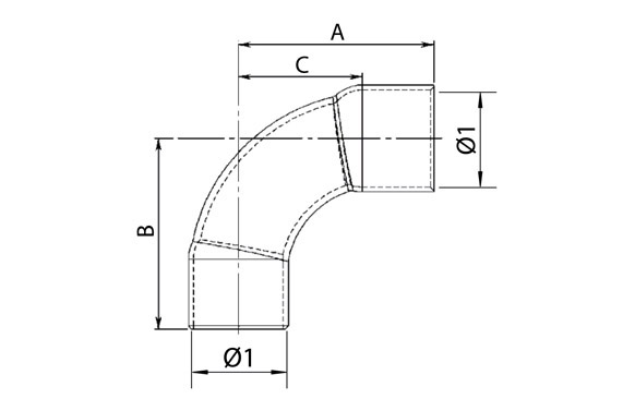 Curva cobre 90. m-h 5002a ø... 2