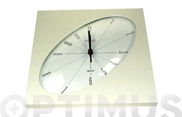 Reloj cocina cuadrado esfera oval beig-27 x 27