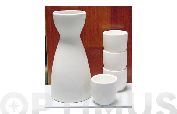 Botella + 4 vasos sake armi blanco
