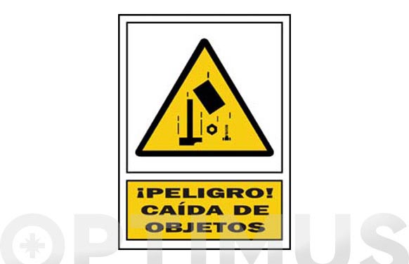 Señal advertencia castellano 297x210 mm caida de objetos
