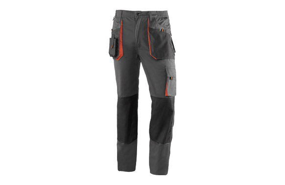 Pantalon multibolsillos top range gris / naranja t. l