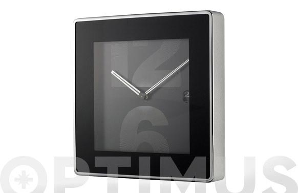 Reloj pared acero negro 31 x 31 cm
