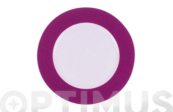 Plato llano 27 porcelana decorado banda lila