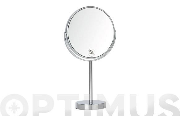 Espejo baño cromado fijo aumento x5 d.10 x 35 cm - ø 17 cm