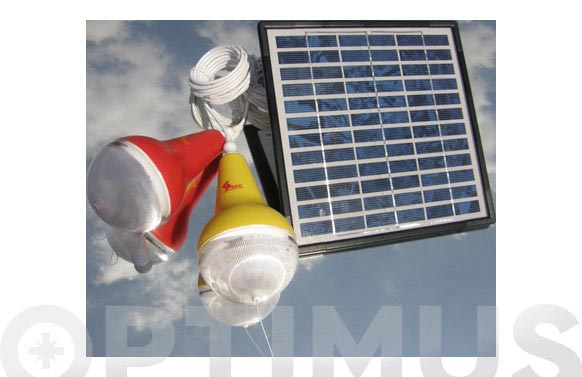 Lampara + panel solar kit 2 bombillas