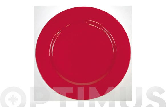 Plato llano 31 porcelana decorado rojo