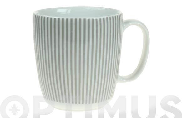 Mug porcelana ambit rayas gris