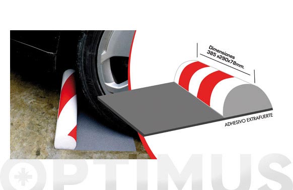 PROTECTOR PARKING MEDIA LUNA PARA SUELO ROJO/BLANCO 385 X 290 X 78 MM DPA05 2