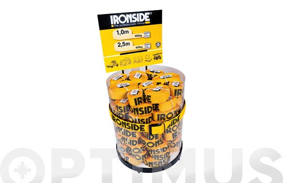 Trinquetes ironside en dispensador 45 u. 100 cm+35 u. 250 cm