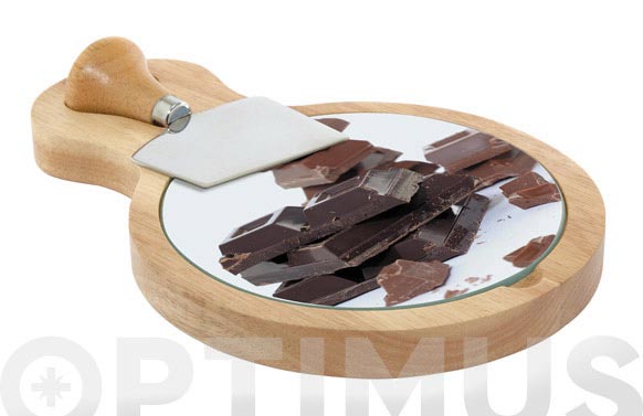 Tabla corte chocolate + cuchillo