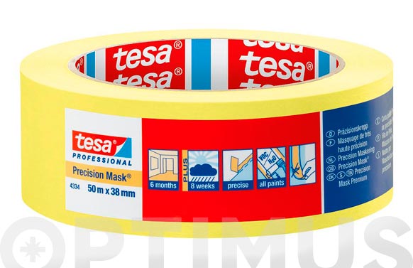 CINTA DE PINTOR INTERIOR PRECISION MASK AMARILLA 50 M X 38 MM 04334-00003-00 2