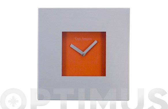 Reloj pared cuadrado gris/naranja