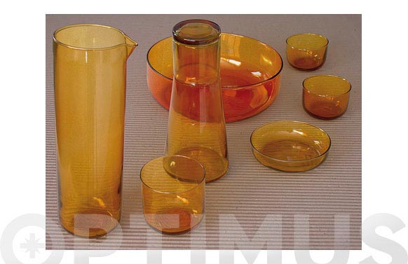 Vaso mediano vidrio naranja 6 uds