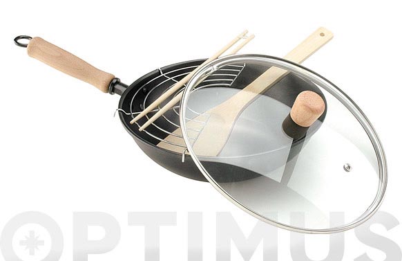 Wok con tapa thai induccion 28 cm
