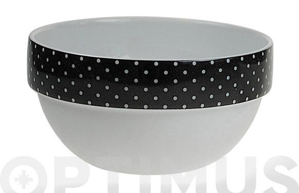 Bol apilable porcelana mini topos negros