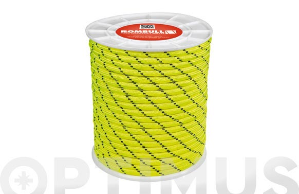 Cuerda poliester trenzado con alma ø 8 mm 25 mt amarillo fluorescente