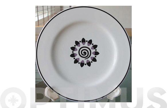 Vajilla porcelana decorada 20pz 14562-espiral negra