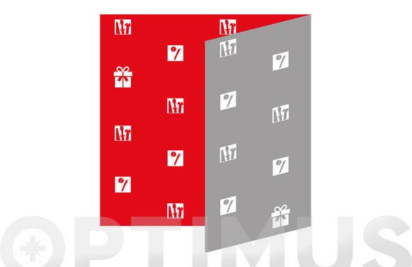 PAPEL REGALO 2 CARAS ROJO + GRIS BOBINA 62 CM PAPEL REG 2 CARAS QF 2