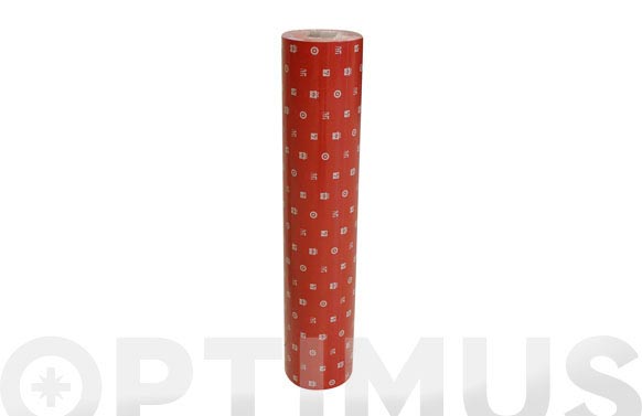 PAPEL REGALO 2 CARAS ROJO BOBINA 62 CM