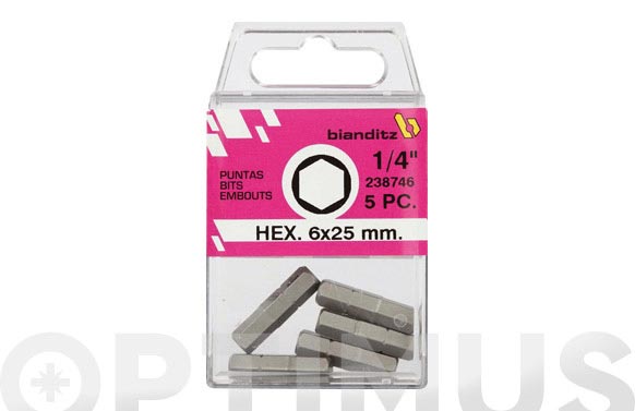 PUNTA ATORNILLAR HEXAGONAL2,5 X 25 MM