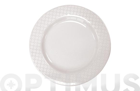 Vajilla porcelana decorada 20p banda cenefa blanca