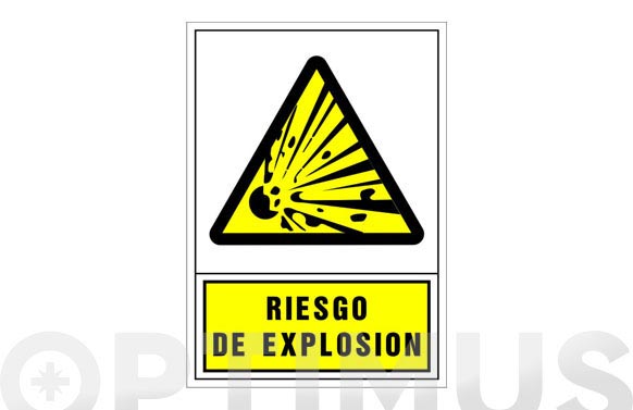 Señal advertencia castellano 345x245 mm-riesgo de explosion