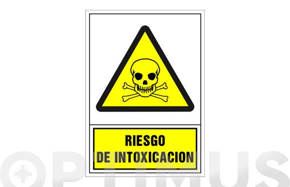 Señal advertencia castellano 345x245 mm-riesgo de intoxicacion