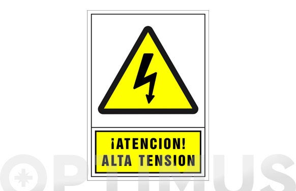 Señal advertencia castellano 490x345 mm-atencion alta tension