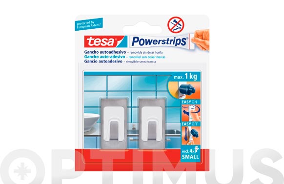 COLGADOR POWERSTRIPS RECTABLANCO/ACERO B