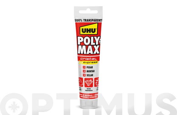 Adhesivo montaje sellador poly max express 115gr cristal
