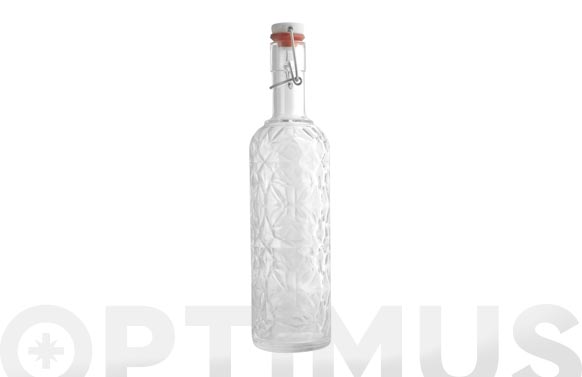 Botella vidrio tallada transparente 1l