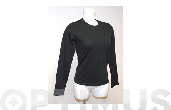 CAMISETA MUJER MANGA LARGAM  NEGRA