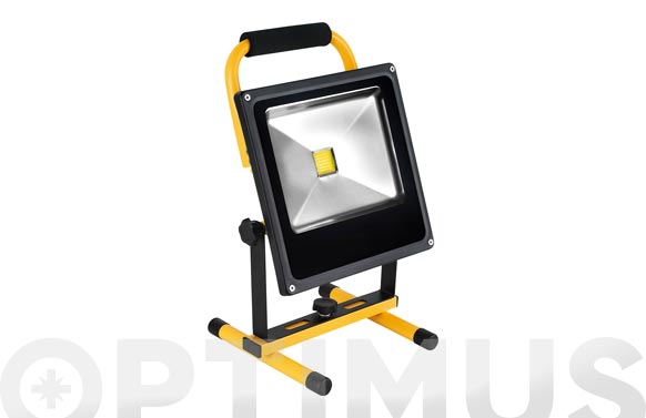 Foco proyector led 10 w recargable con soporte 700 lm luz fria ip65