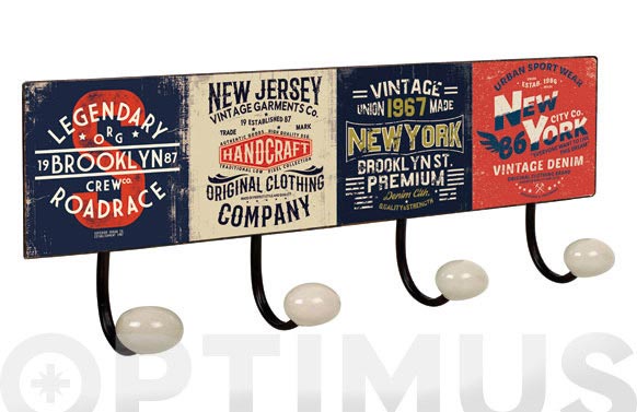 Percha pared 4 pomos...