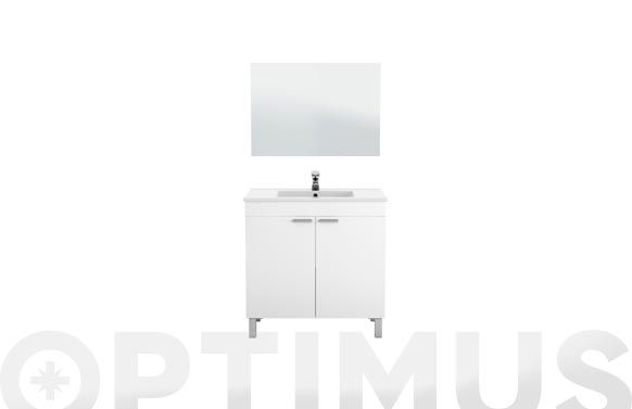 Mueble baño 80 cm + espejo lc1-80 blanco 80 x 80 x 45 cm