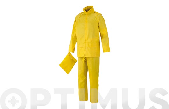 Conjunto lluvia poliester pvc amarillo t m