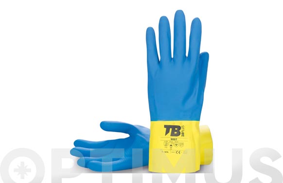 GUANTE LATEX BICOLOR FLOCATALLA 9