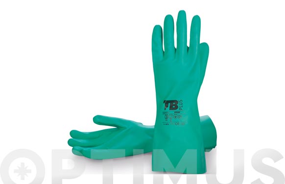 GUANTE NITRILO VERDE FLOCAT 7/M LONGITUD
