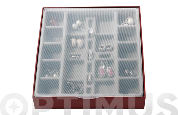 Organizador joyas compartimentos pequeños 18,5 x 21,5 x 3,5 cm