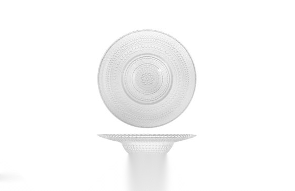 Plato vidrio grabado transparente pasta-20 cm