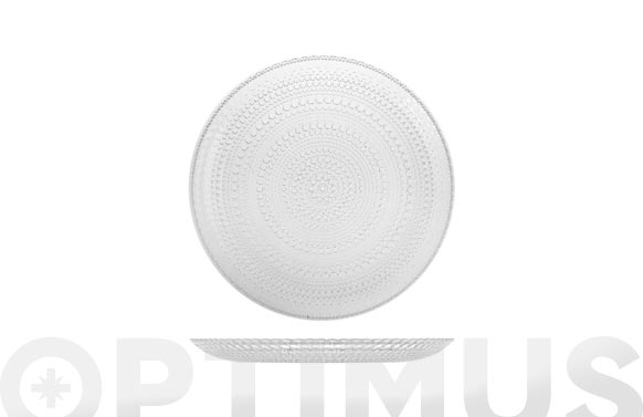Plato vidrio grabado transparente llano-28 cm