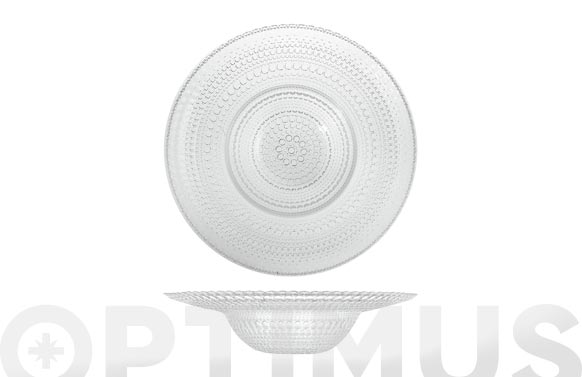 Plato vidrio grabado transparente pasta-25,5 cm
