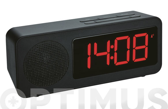 Reloj despertador con radio negro 