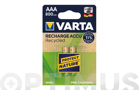 Pila recargable recycled aaa 800 mah 2 unidades
