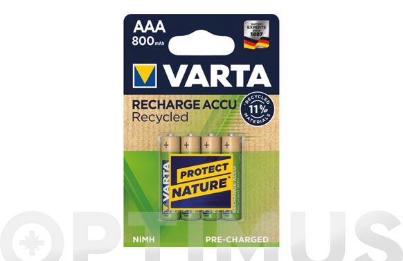 Pila recargable recycled aaa 800 mah 4 unidades